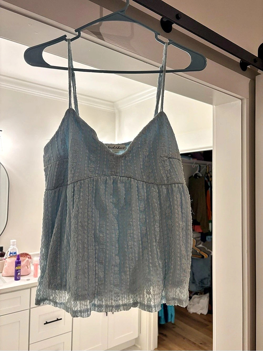 dereleheart Blue Lace Camisole Like New